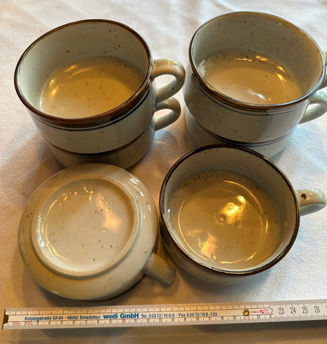 Steingut suppen tassen - 6x, suppen-tassen