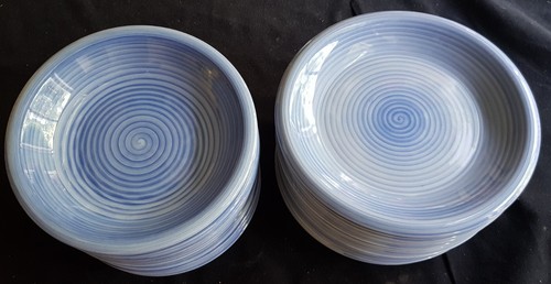 Keramik blau dekor wirbel - keramik, 1x